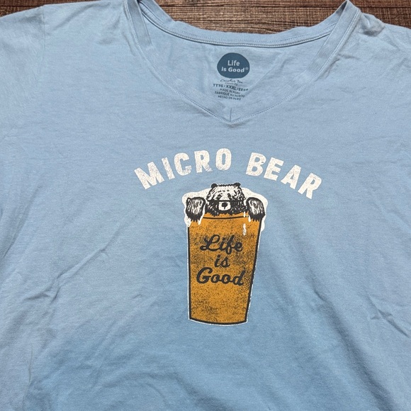 Life Is Good Light Blue Micro Bear Long Sleeve Tee - Picture 7 of 14